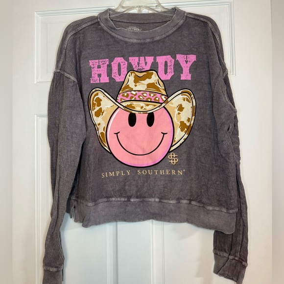 Simply Southern Ribbed Crew Neck Sweatshirt - Picture 1 of 2
